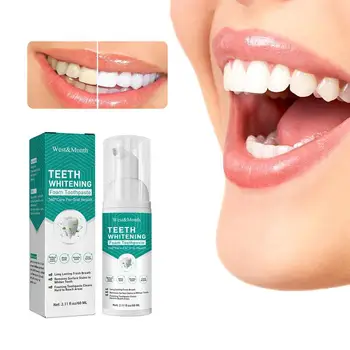60 мл Пена для отбеливания зубов, Зубная паста, Мощное отбеливание без чувствительности, безопасная и эффективная для здоровья полости рта, оригинальная формула